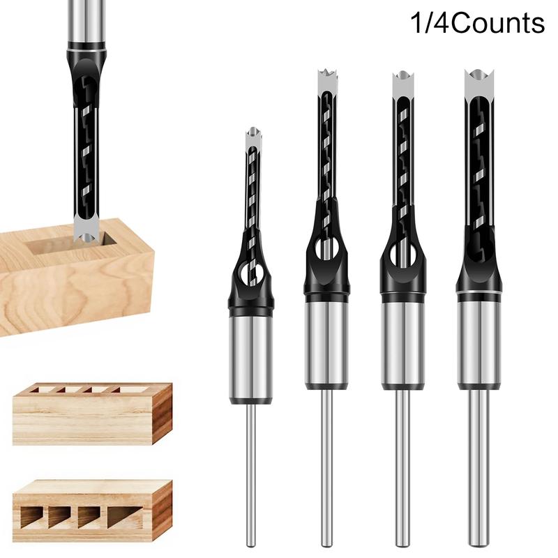 HSS Square Hole Woodworking Mortise Drill Bit, Portable Chisel Drill Bits, Square Auger Mortising Chisel Drills, Power Tool Accessories, Woodworking Tools