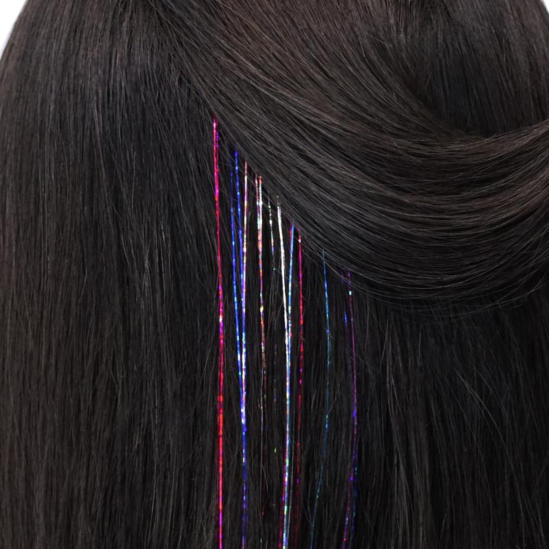 Sunny Hair Tinsel，6pcs Clip in Hair Tinsel 20inch with Clips,Fairy Hair Saprkle Strands
