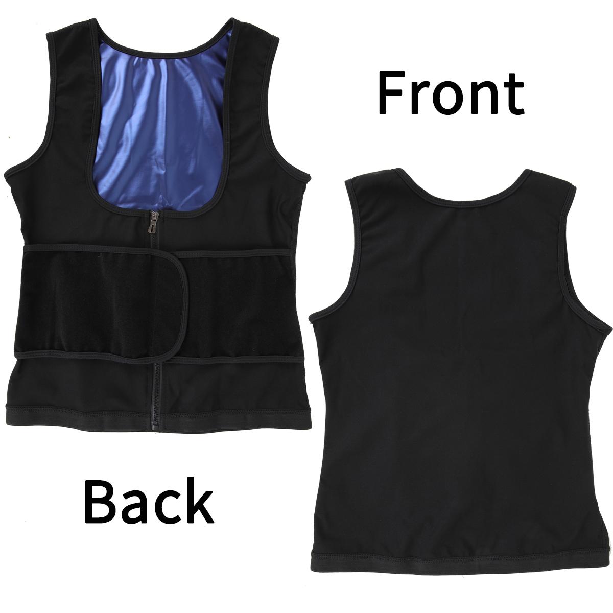 Outdoorfun Women's Adjustable Waist Trainer Corset Vest with Zipper Sauna Suit Workout Body Shaper Tank Top, Sports Fitness Running Yoga Gym Shapewear Sauna Suit, Fajas Para Mujer, Women Sportswear