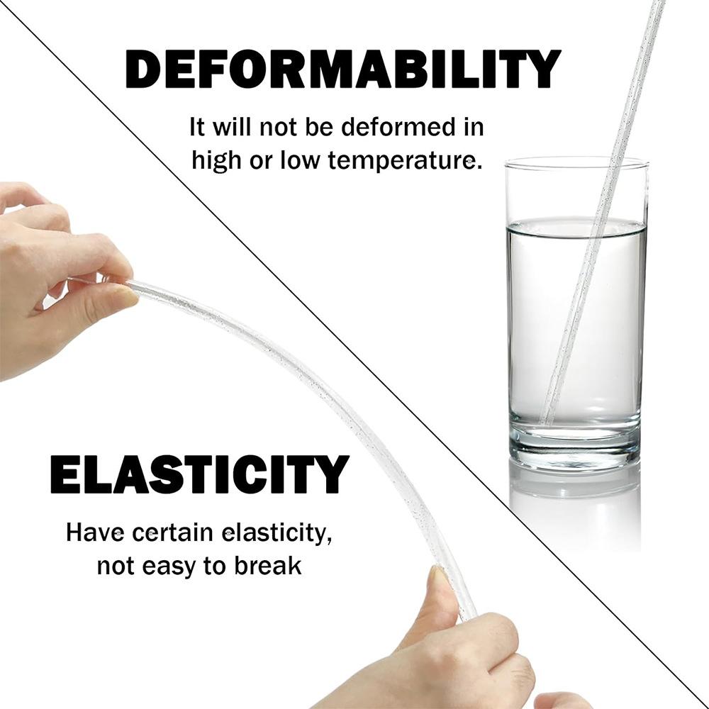 Reusable Drinking Straws with Cleaning Brush, 12-Piece Durable Clear Plastic Colorful Glitter Drinking Straws, Drinking Supplies for Home Kitchen, Party, Picnic and Outdoor Use #GLOBAL PICKS