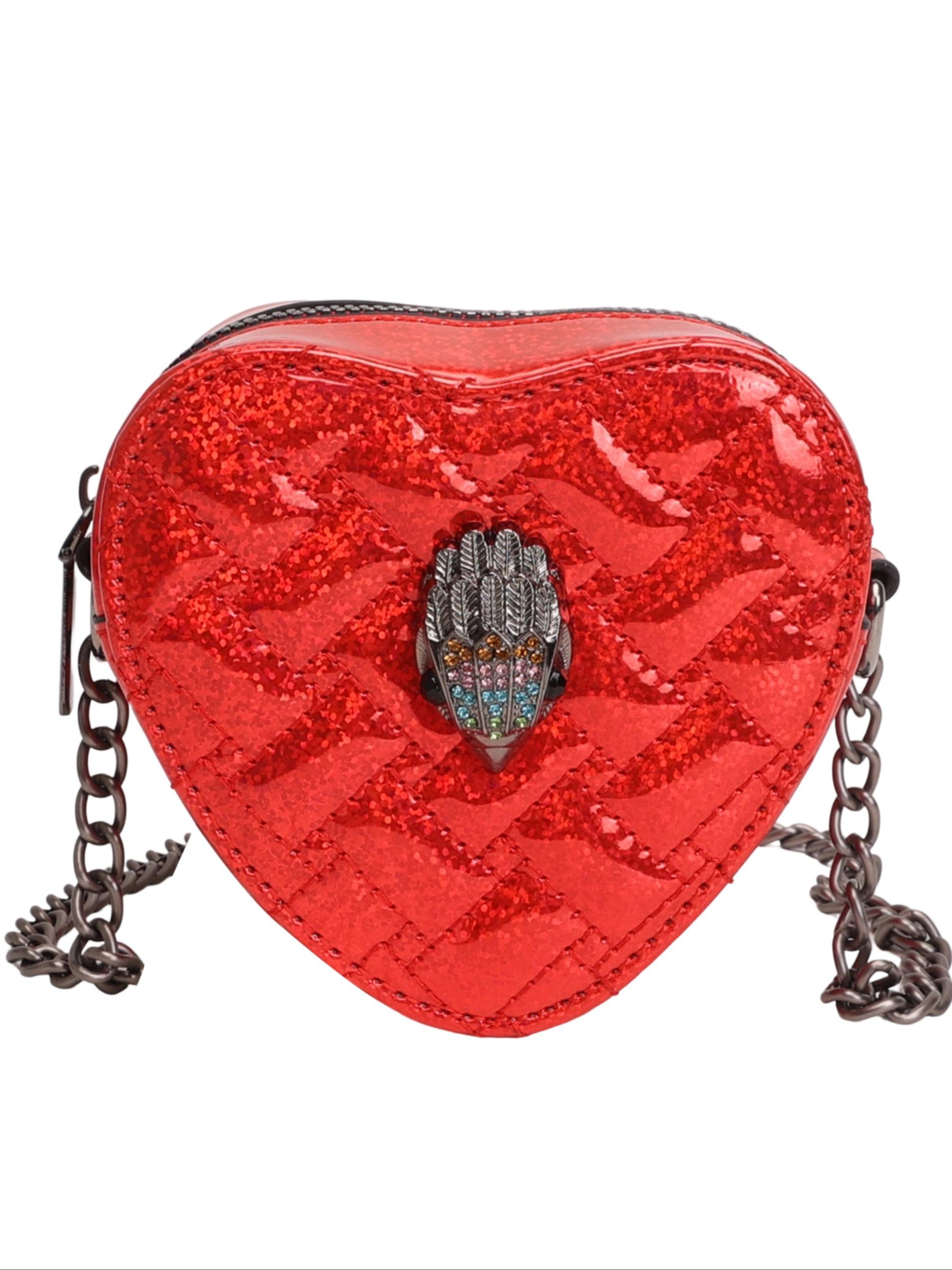 Fashion Heart Mini Bag, Sparkling Trim Design, Detachable Chain Decor, Ideal for Girls' Night Out, Stylish Evening Accessory