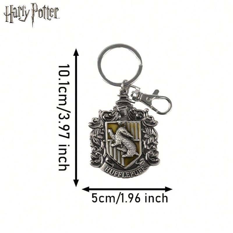 1PC WB Officially Liscend Harry Potter Slytherin Ravenclaw Gryffindor Hogwarts Hufflepuff Key Chain Cool Cartoon Decorative Colorful Key Ring For Clothes Bag Backpack Hats Band Lapel Fun Collectible Metal Key Chain Accessory Party Supplies Birthday