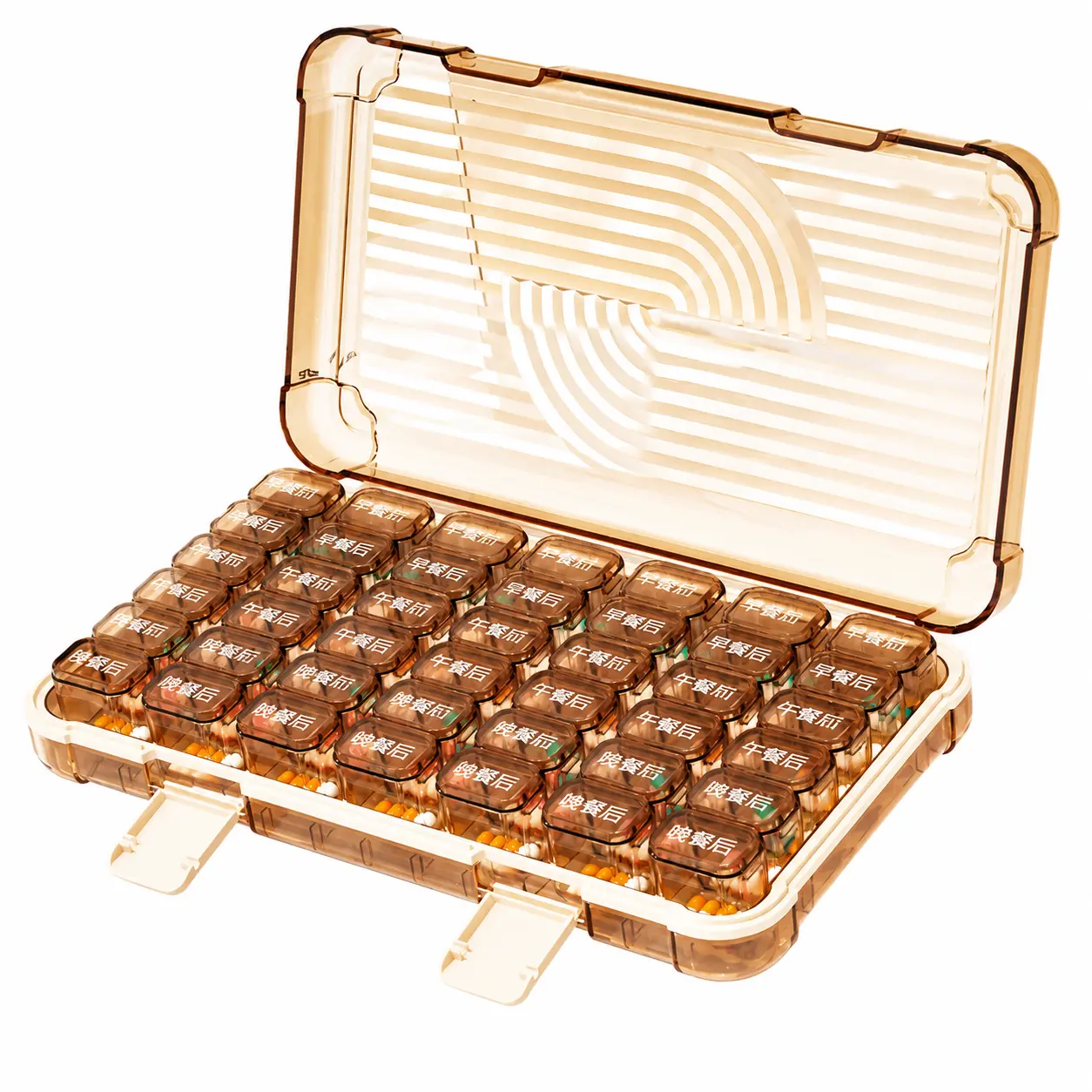 7-Day Compartmentalized Pill Organizer with 49 Compartments - Leak-Proof BPA-Free Plastic Medicine Storage Box, Portable Healthcare Aid with Easy-Open Lids, Travel-Friendly for Multi-Medical Schedules, Ideal for Seniors