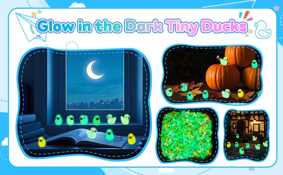 200pcs Luminous Mini Resin Ducks Animals for Valentine Tiny Dog Dinosaur Chicken Rabbit Discover the Glow in the Dark Treasures Hiding in the Corners of Fairy Tales Awaits Your Discovery Collectible Figurines Decoration Figure
