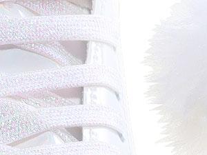 JajaHoho Roller Skates for Women, White Holographic High Top PU Leather Rollerskates, Shiny Double-Row Four Pearl Giltter Wheels Quad Skates for Girls and Age 8-50 Indoor Outdoor (White Swan)