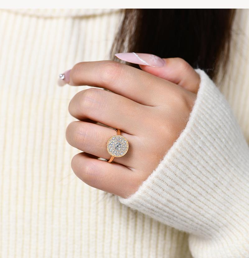 Luxury D Color Total 1.54CT Synthetic Moissanite Ring for Women Anniversary Engagement Ring Fine Jewelry Gift R247