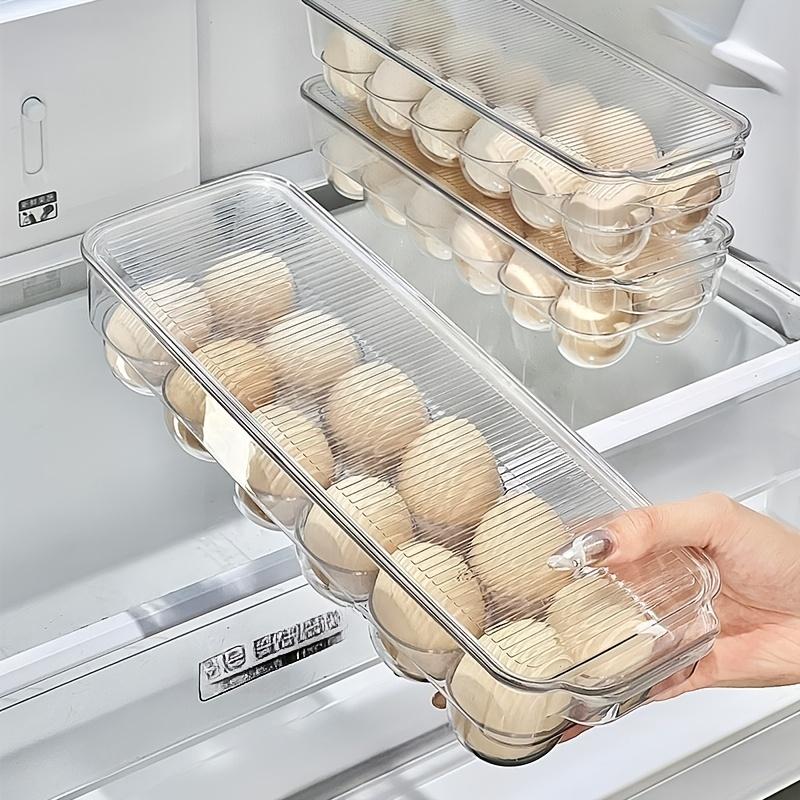 Multifunctional Egg Storage Box for Refrigerator, Transparent Divided Egg Holder, Space-Saving Design, Durable & Easy Clean