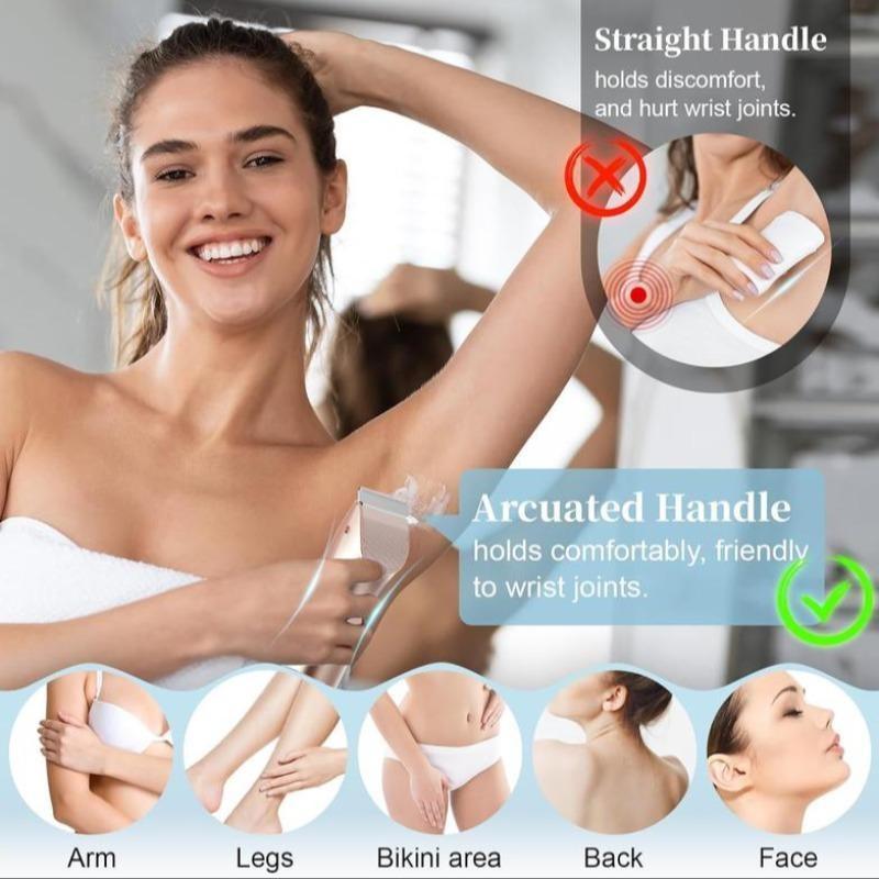 Electric Hair Removal Tool, 1 Box Rechargeable 2 in 1 Body & Facial Hair Removal Dual Head Shaver, Waterproof Hair Removal Machine for Armpits and Legs,father'sdaygifts,summerhairstyles
