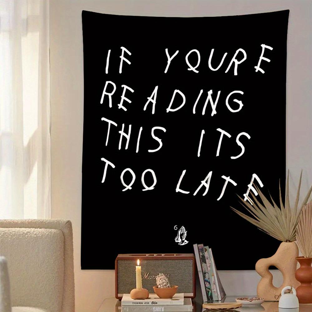 Drake Writing Quote Tapestry, 1 Count Aesthetic Wall Hanging Decor, Wall Hanging Tapestry for Home Bedroom Office Decor, Gift for Fans