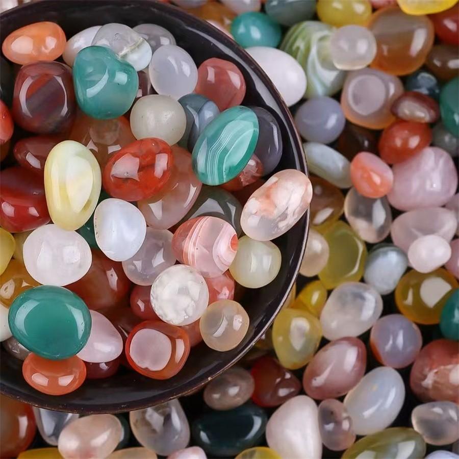 Mix Color Polished Decorative Stones for Meditation Aquarium Decoration, Vase Filler Plant Pot DIY Handmade Landscape Home Office Decor