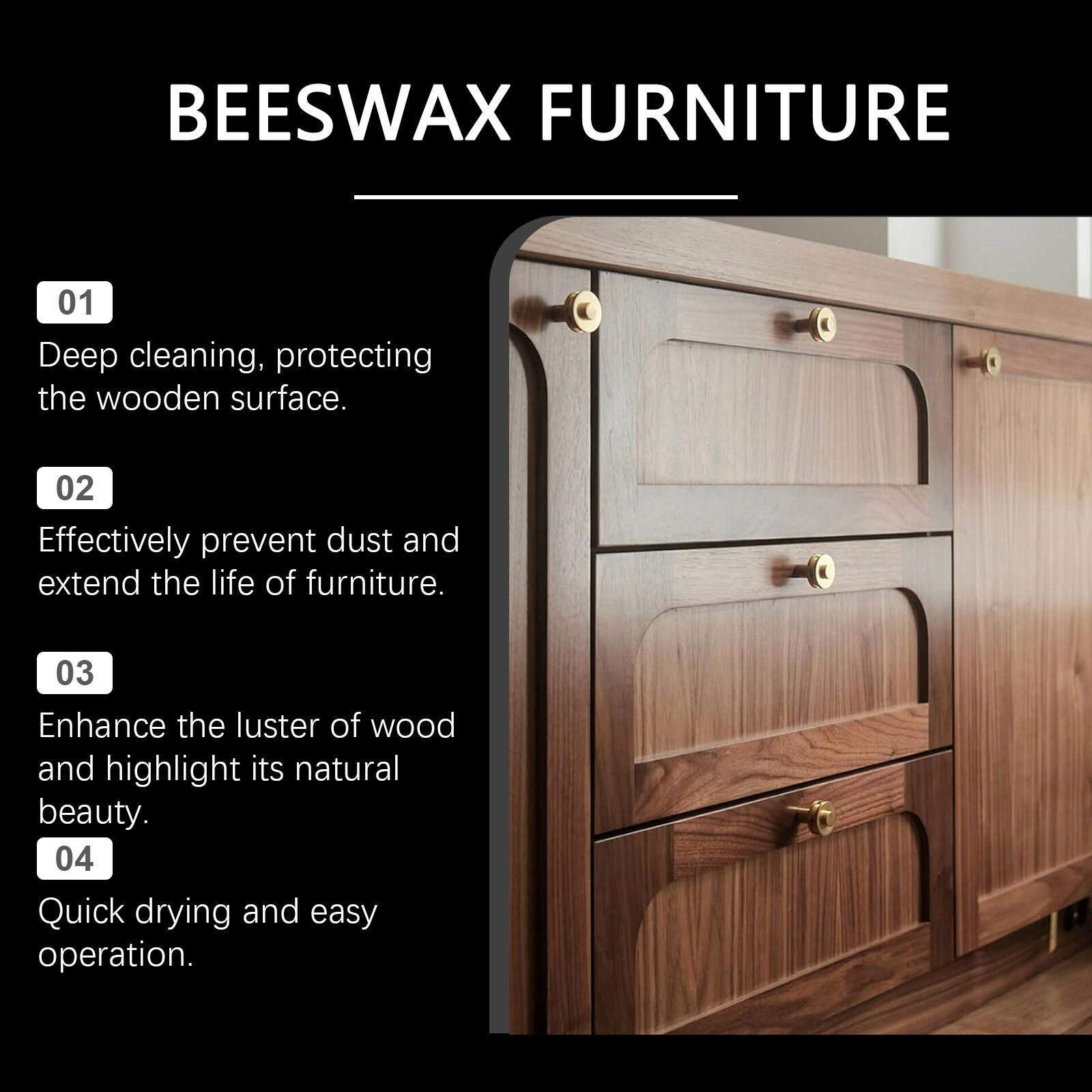 2-Pack Beeswax Furniture Care Polish (40g*2), Wood Furniture Renovation, Cleaning Polishing Gloss, Removes Wax Buildup and Stubborn Stains,Maintenance And Care Agent