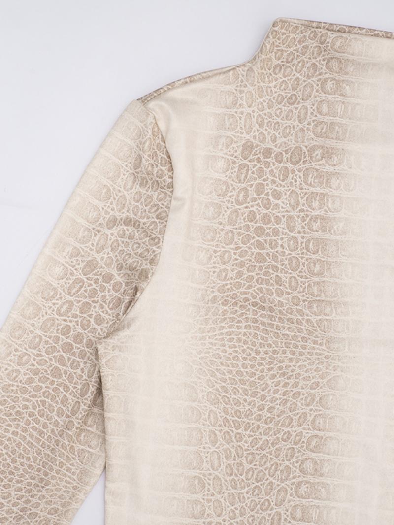 Women's Fashion Elegant Snake-Print Long-Sleeve Dress, Comfortable Casual Spring & Fall Wear, Perfect for Daily Use, Work and Vacation