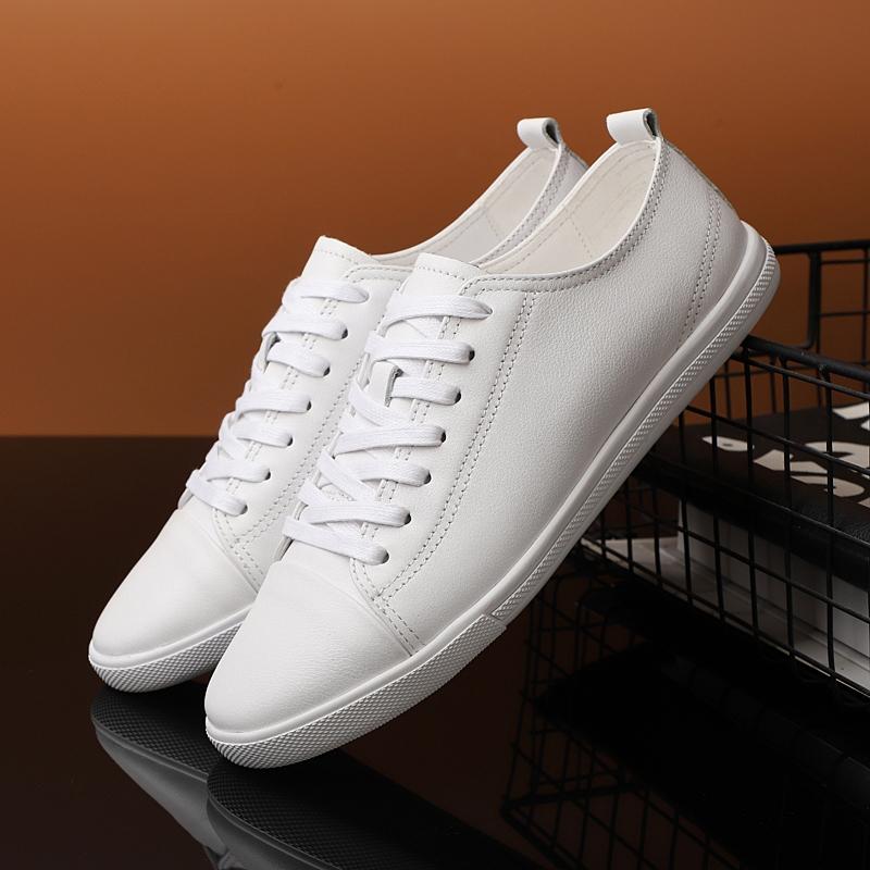Men & Women High-End Cow Leather Shoes, Lightweight Soft Sole Non-Slip Footwear, Versatile Casual  for Daily Wearfor All Seasons