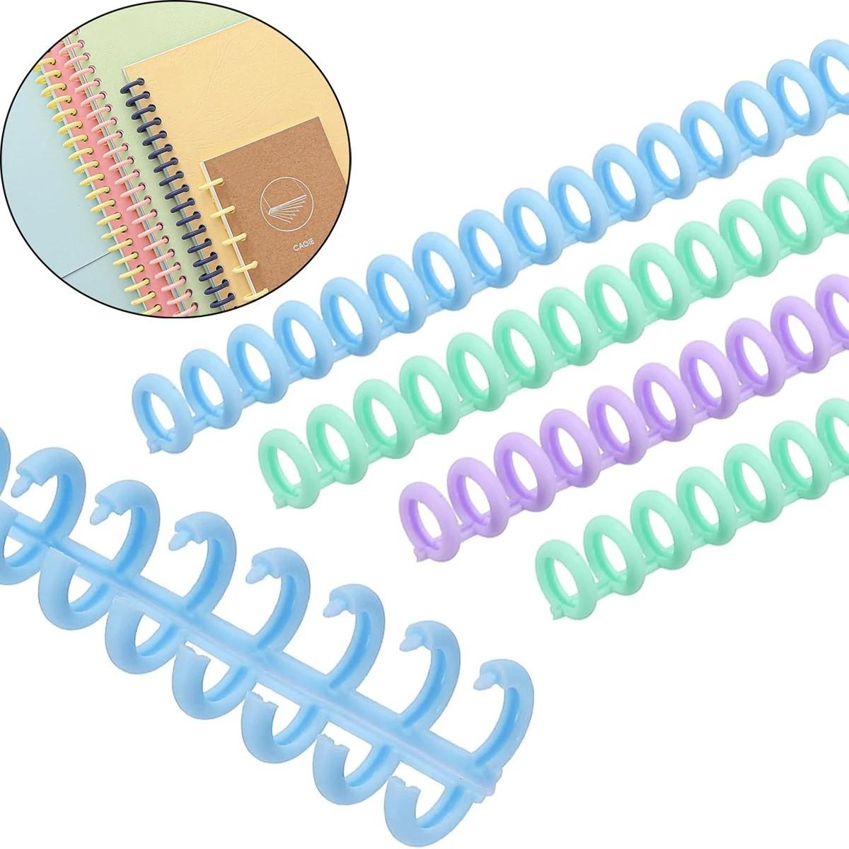 5 Counts Colorful Plastic Comb Binding Spine – 30-Ring Book Binder for Reports, School & Office Documents