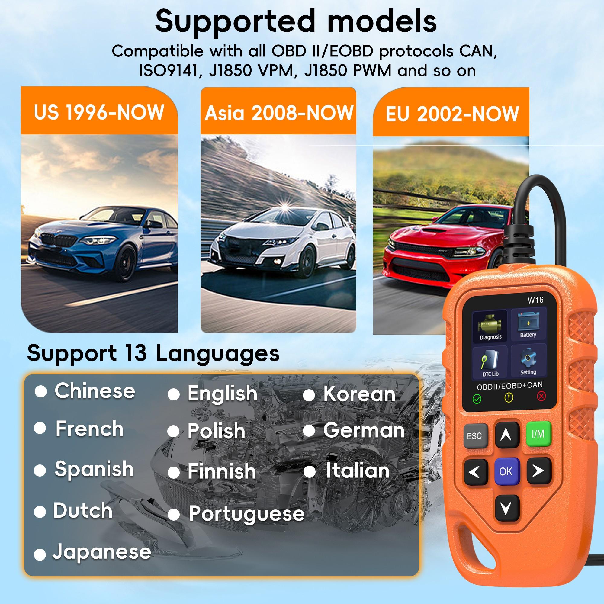 Obd2 Scanner Diagnostic Code Reader, Car Voltage Tester Engine Fault Scan Tool, Charging Test Diagnostics, Model Xinghao V119, No Battery