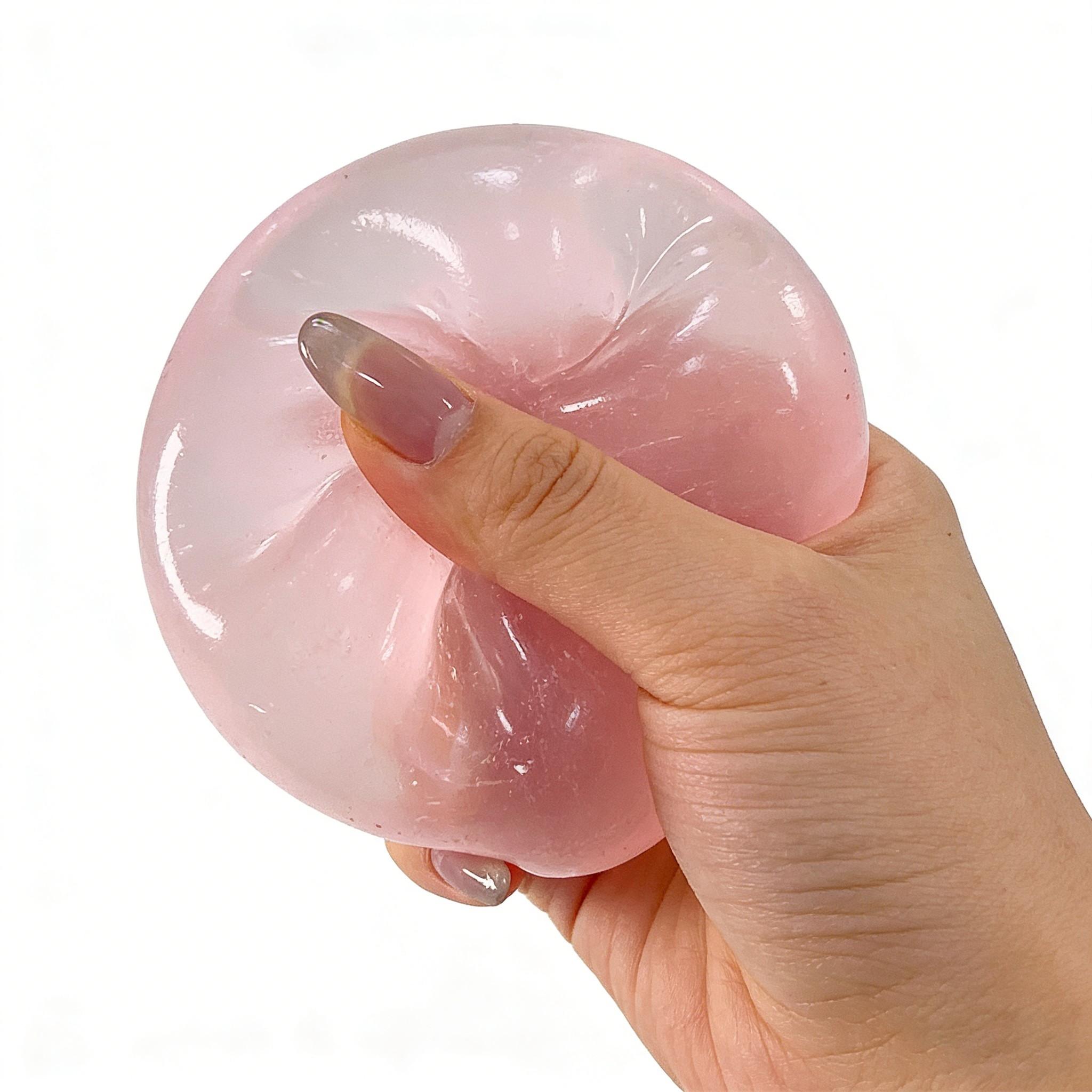 Blue Squishy Toys Anti Stress Sensory Fidgets Toy Soft Simulated Transparent Blue Slow-rebound Decompression Squeeze Toy High transparency jelly texture feels refreshing with just a pinch  Cute Translucent Pink Ball for Relaxation