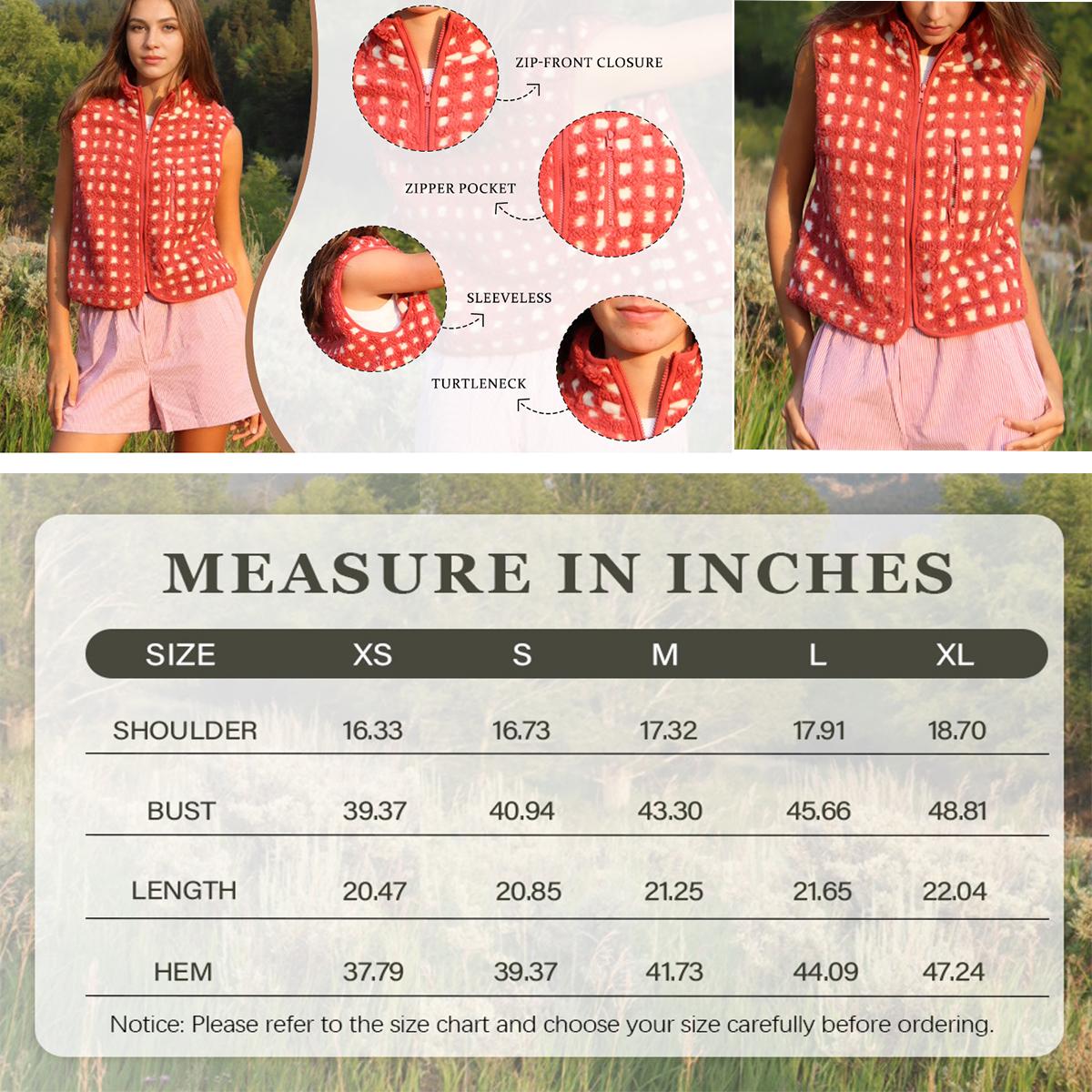 Buenoble Women's Blue Plaid Fleece Vest with Zip-Up Closure & Chest Pocket Soft Cozy Everyday Wear Gilet for Casual Outfits Clothes Girl White Checkered Tops Essential Fitted Womenswear Elegant Black Piece Buenoble Women's Blue Plaid Fleece Vest with Zip-Up Closure & Chest Pocket Soft Cozy Everyday Wear Gilet for Casual Outfits Clothes Girl White Checkered Tops Essential Fitted Womenswear Elegant Black Piece