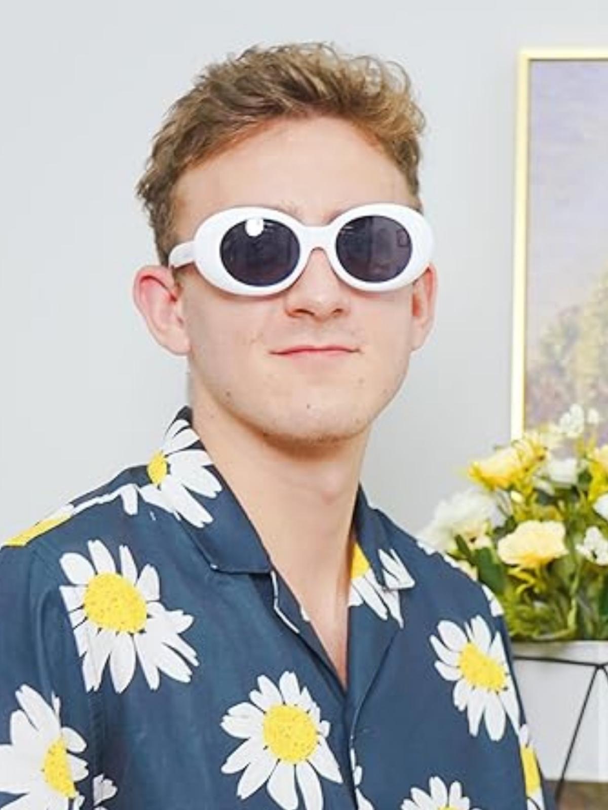 FEISEDY White Clout Goggles Sunglasses Women Men Retro Oval Sunglasses Girls Boys Sunglasses B2253