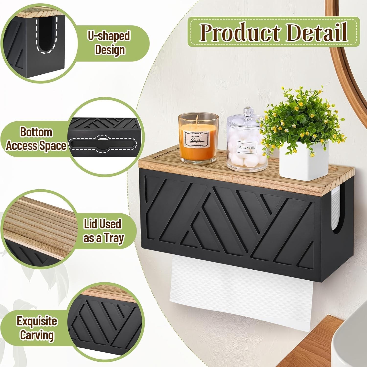 Paper Towel Dispenser Wall Mount, Paper Towel Holder Wall Mounted with Lid, Solid Commercial C-Fold, Z-Fold, Trifold Hand Paper Towel Holder Hand Towel Holder for Bathroom Kitchen Decor