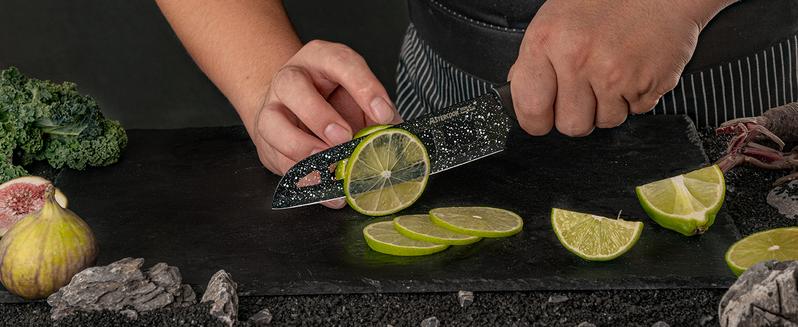 Astercook 6 Piece Kitchen Knife Set, High Carbon German Stainless Steel Knife Set, Super Sharp, Dishwasher Safe Block Cooking Cutting