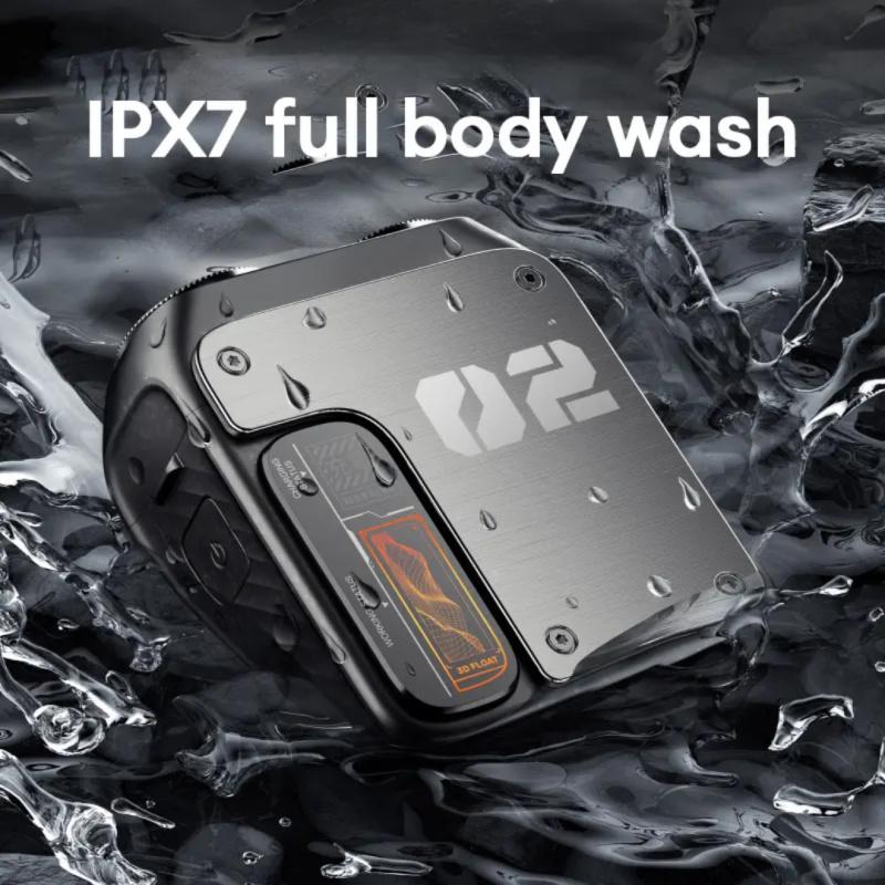 Mechanical shaver body alloy holographic energy display 3D dual ring blade red IPX7 portable tactical shaver Painless Precision Shaver can be washed all over the body, essential for winter, seasonal gift, Christmas gift, Cordless Waterproof Shaver