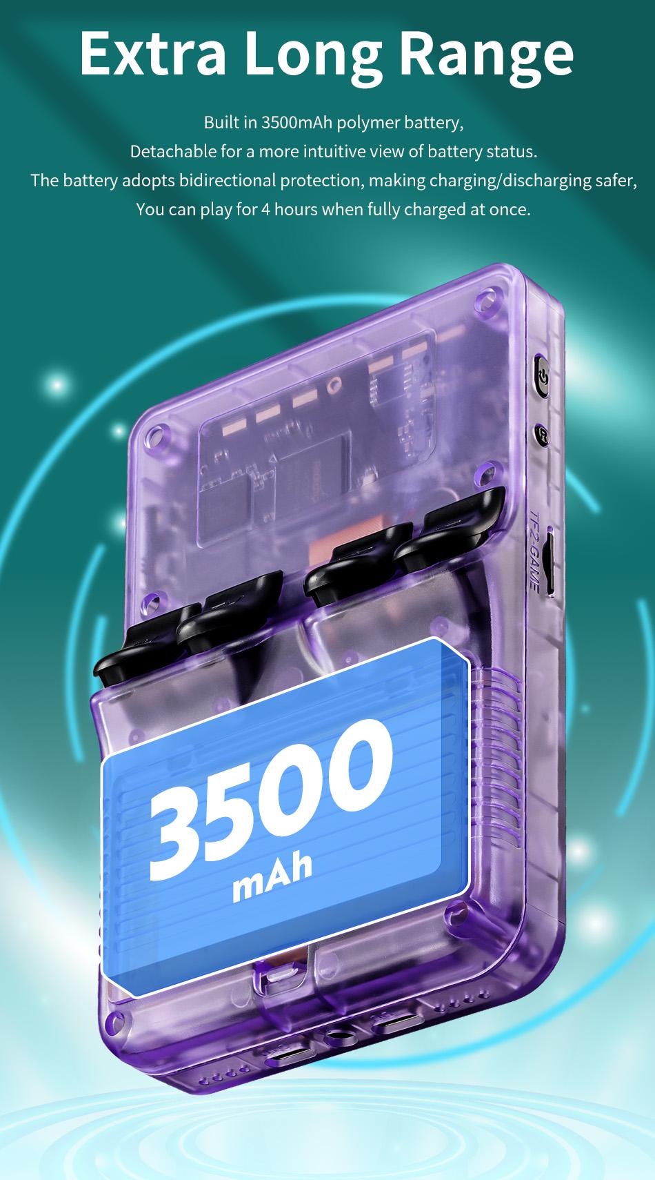 Retro Purple R36S Handheld Game Console - 3.5 in HD Screen, 64G Memory, Rechargeable Compact Portable Linux System, Type-C Port, 10 Emulator Video Games, Media Control, Anime Theme On-the-Go Gaming Gift