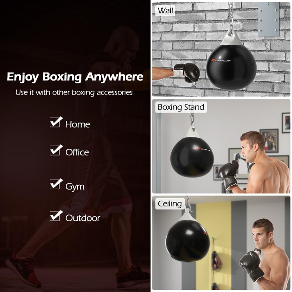 Water Punching Bag Hanging Heavy Bag Adjustable Weight Boxing Bag with Chain Home Gym MMA Training Equipment Perfect Gift for Men/Fathers Day