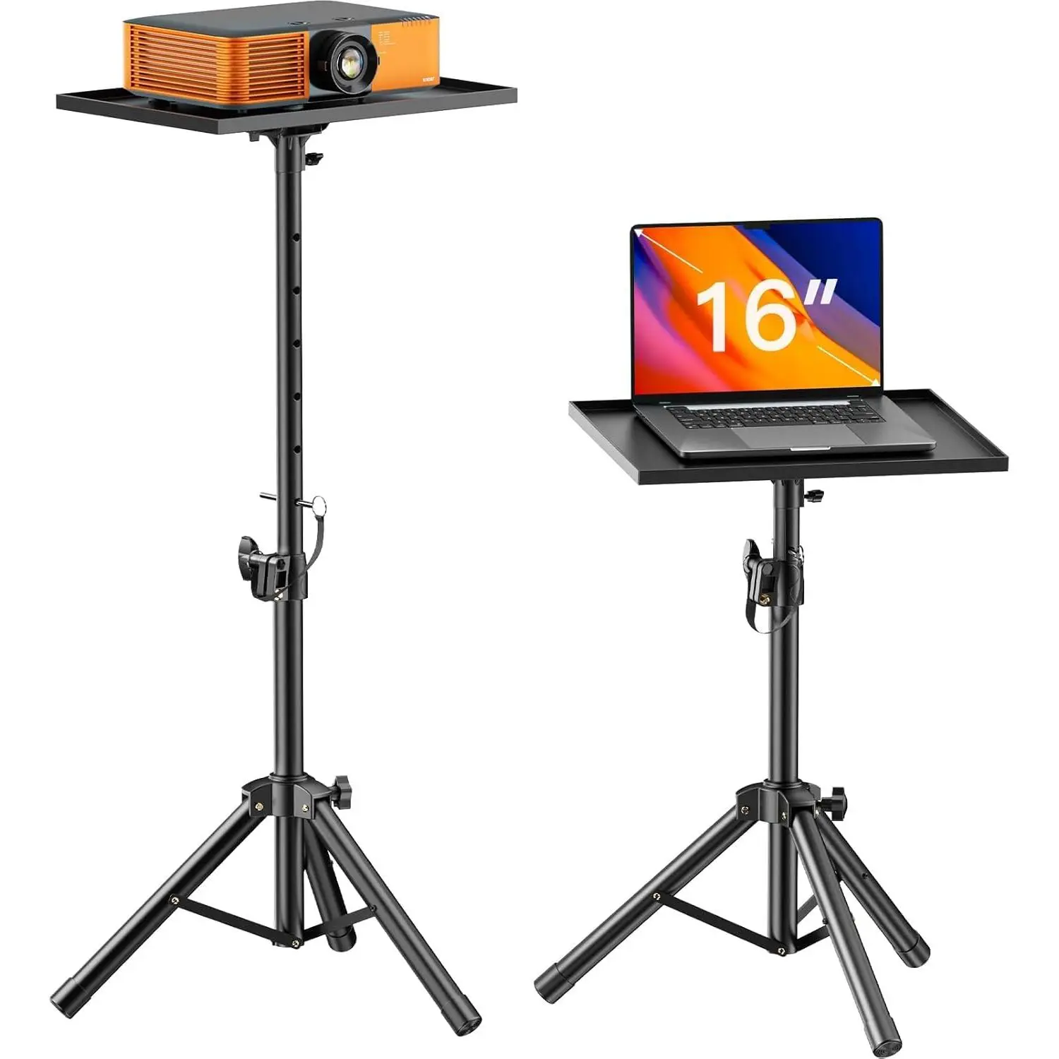 Projector Stand, Laptop Stand with Adjustable Height 22 to 36 inch, Heavy Duty Projector Mount as DJ Racks, Portable Projector Tripod Stand, Tall Floor Stand for Office, , Stage or Studio