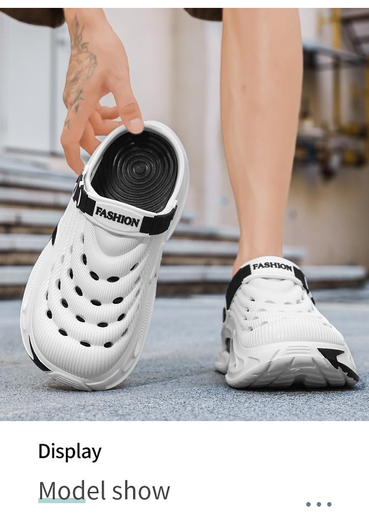 3 Color Functional Hole Slippers, Thick Sole Breathable One-Step, Fashion Woven Strap, Unisex Outdoor Casual Cool Sandals