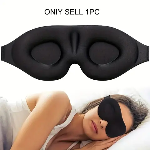 3D Sleep Eye Mask, Adjustable Breathable Soft Lightweight Light-Blocking Eye Cover, Sleeping Mask for Travel, Airplane, Office and Home, Night Mask