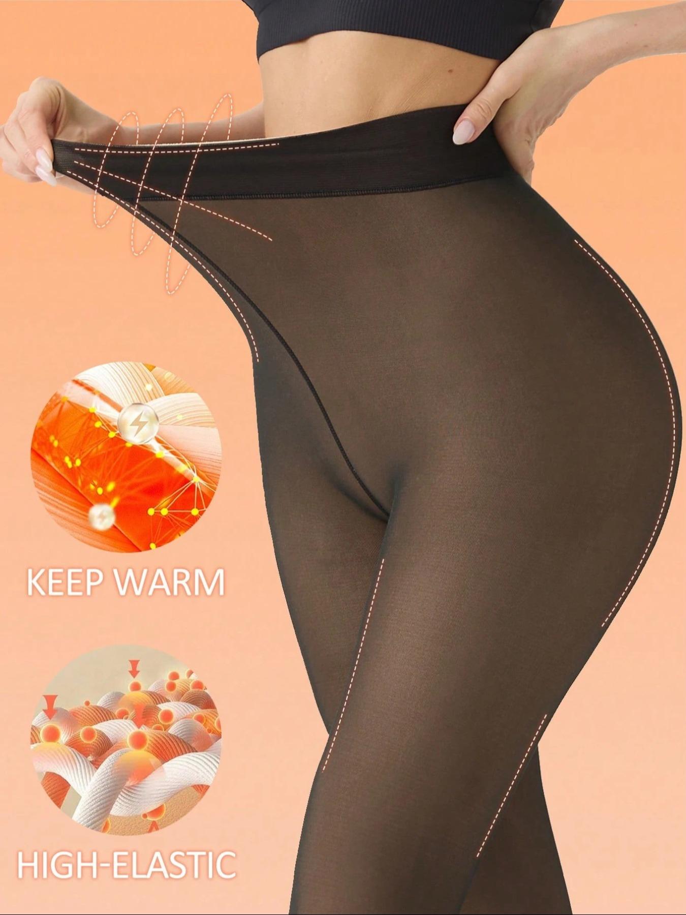 Fleece-Lined High-Waist Tights, 200g Thick Warm Leggings, Multiple Colors, All-Season Wear, Perfect for Cold Weather & Daily Use