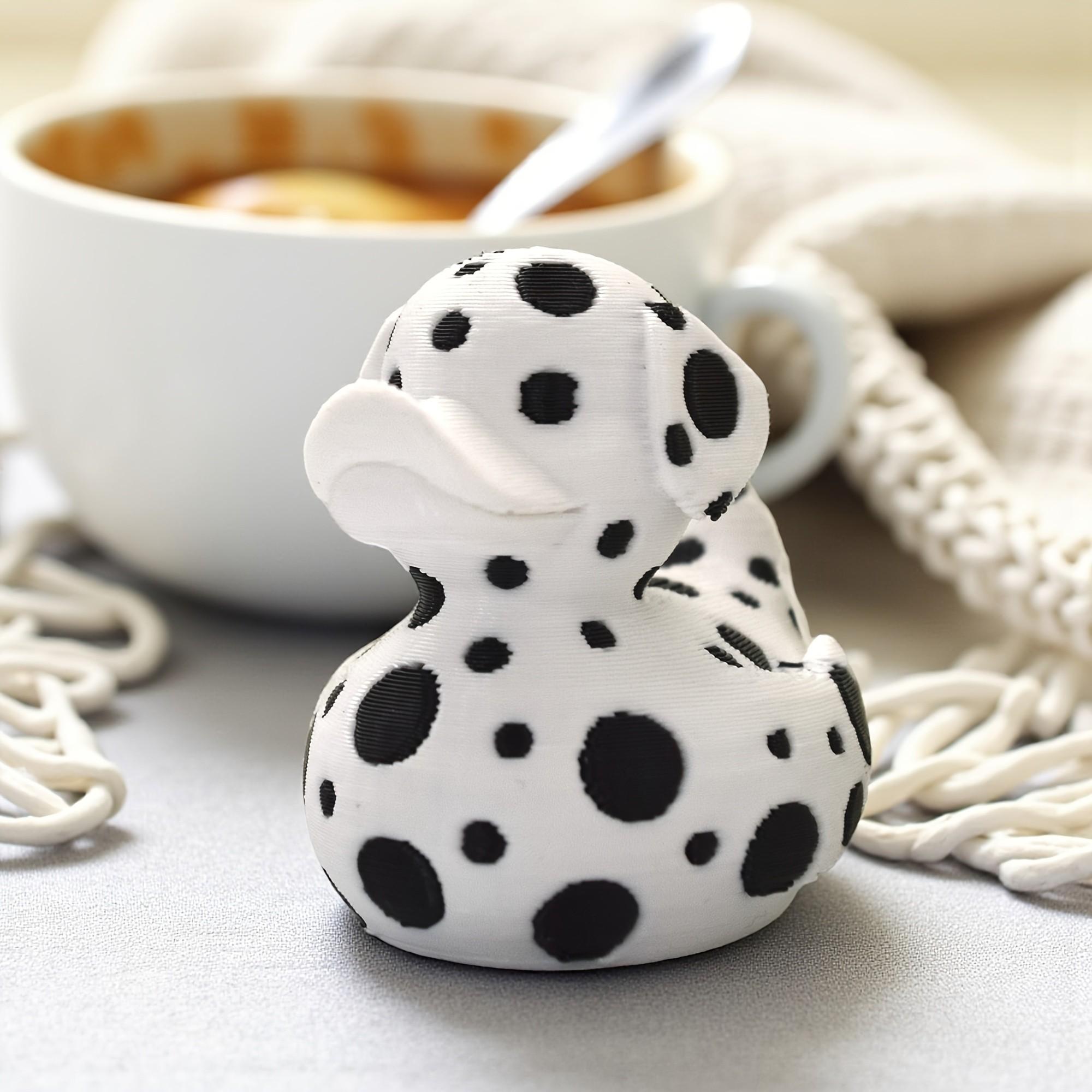 Cute Spotted Dog Style Duck Figurine, Desktop Fresh Decoration, Study Fun Display, New Year Valentine's Day Unique Gift