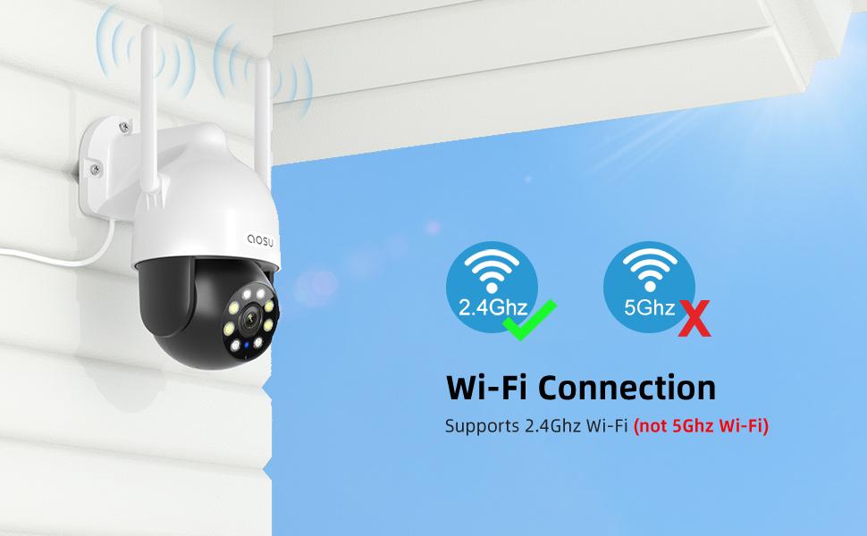AOSU 2K Security Cameras Outdoor/Home, 360°Pan-Tilt View Timed Cruise 2.4G WiFi Security Camera with Motion Tracking, Spotlight & Siren, 2-Way Audio, Full Color Night Vision, Waterproof