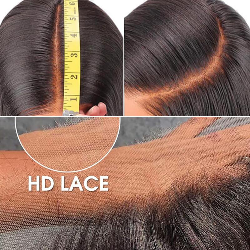 13x6 Lace Front Wigs Human Hair for Women 180 Density HD Transparent Straight Lace Front Wigs Lace Front Wig Human Hair Pre Plucked Glueless Lace Frontal Wigs Natural Black Color