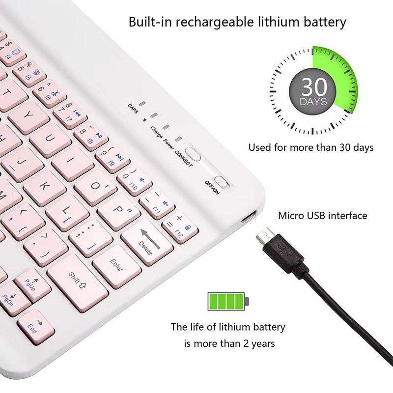 Wireless Bluetooth keyboard and mouse, lightweight keyboard and mouse, standby time of 200 days, 400 mAh battery, 5 million tapping life, Bluetooth effective distance up to 10 meters