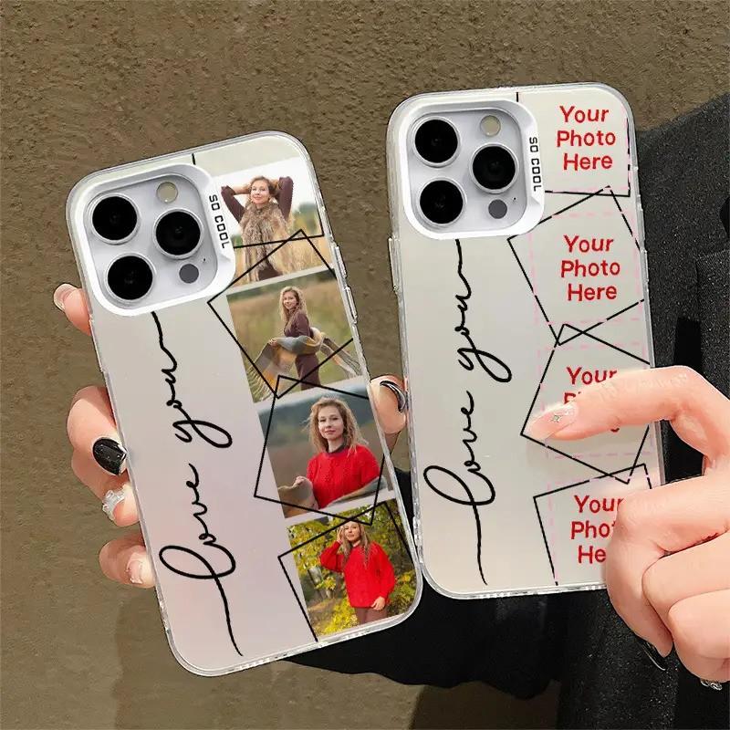 Custom Laser Phone Case for Apple 17 Series, Frame with Multiple Images, Anti-Drop and Non-Slip, Large Holes, Random Print