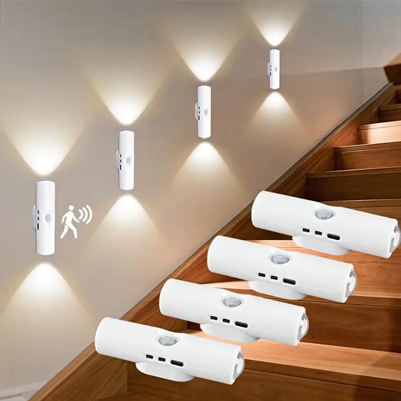 Smart Motion Sensor Night Light, LED Wall Lamp, USB Rechargeable Bedside Lamp, for Bedroom, Hallway, Stairs, Office