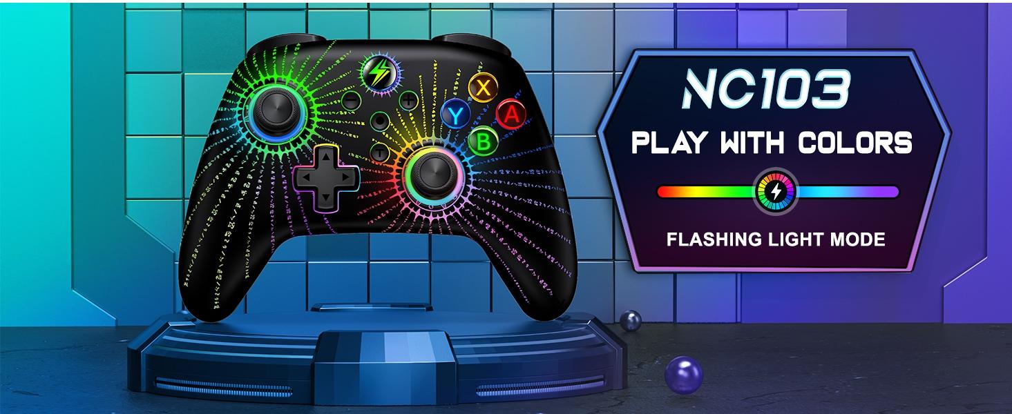 ESYWEN Wireless Switch Controller for Nintendo Switch Controller/Lite/OLED, LED Wired PC Game Joysticks - Wireless iOS/Android Remote,  Game Accessories Gamepad & Standard Controller