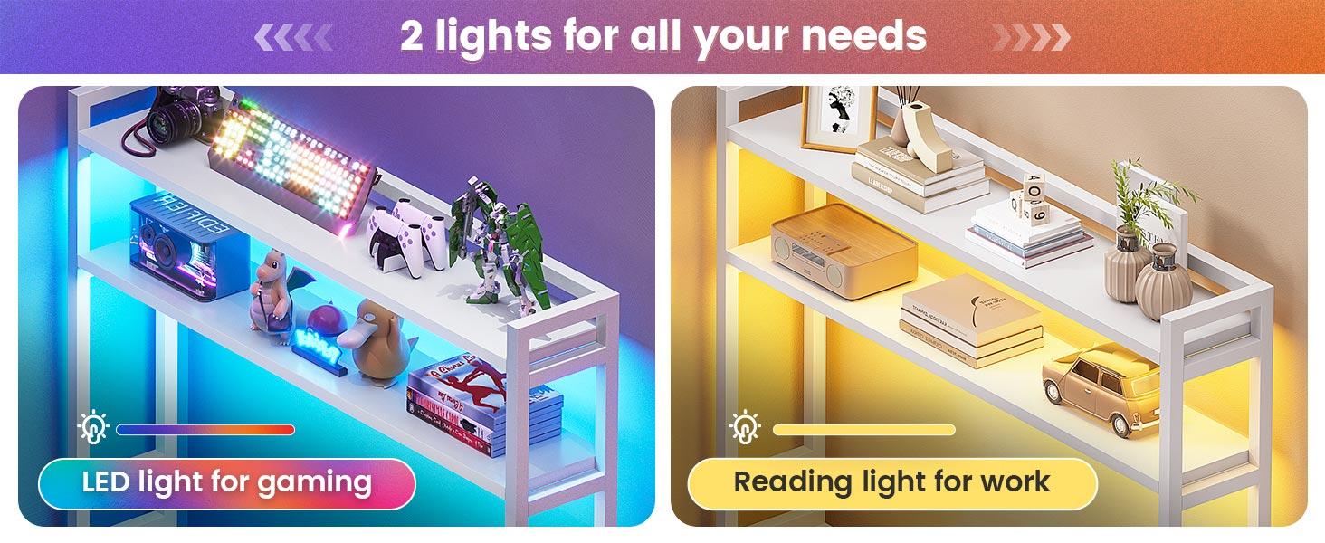 SEDETA 45.3-inch L-Shaped Desk Reversible Gaming Desk Desk Desktop Workstation Furniture Shelves Organization Office Study Modern Design