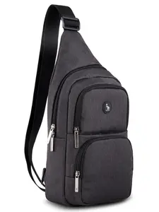 Men's Casual Plain Zipper Chest Bag, Fashionable Sling Bag for Daily Used, Casual Trendy Versatile High-quality Daily Commuting Bag