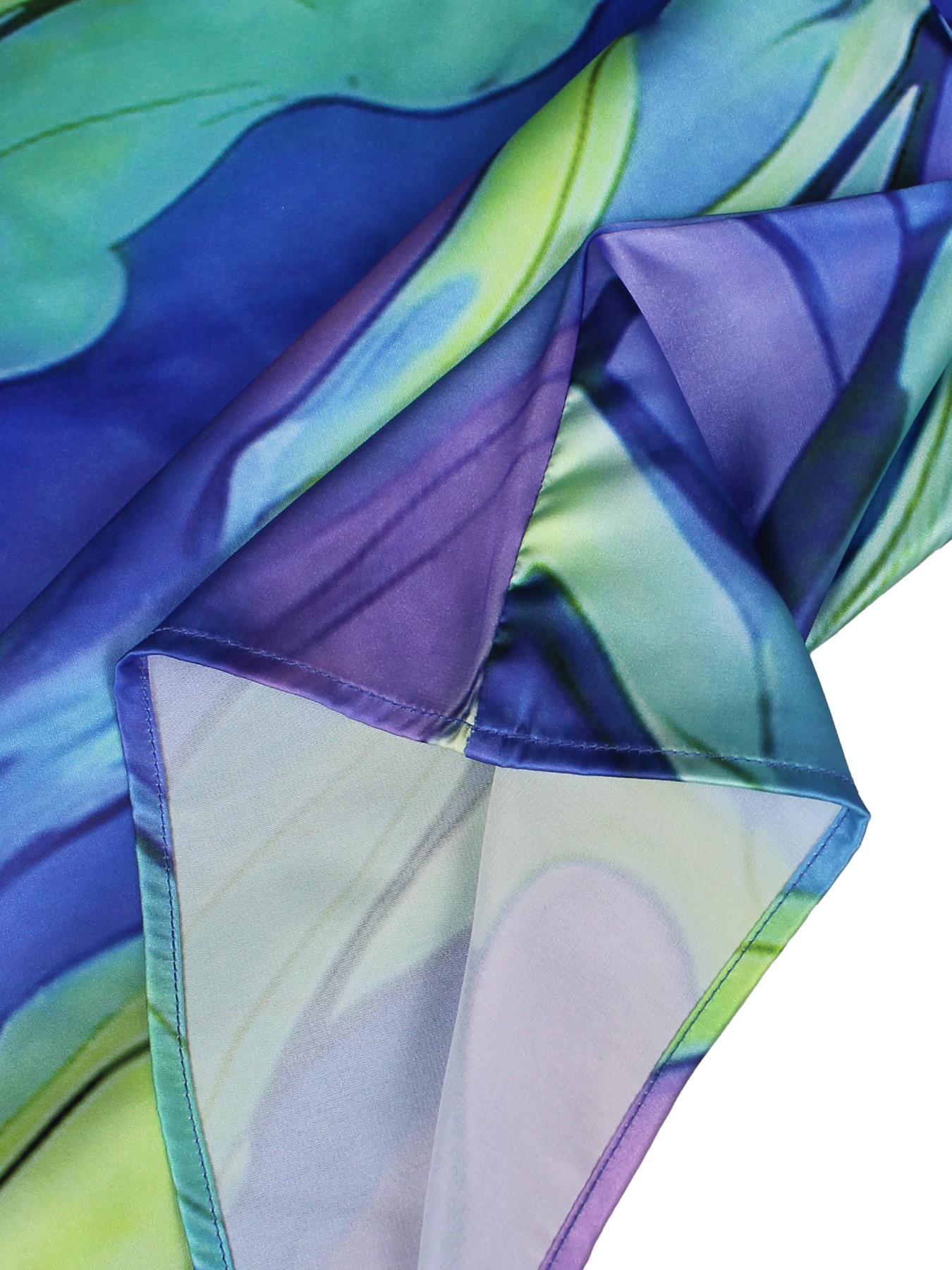 Women's Colorful Abstract Print High Neck Maxi Dress Boutique Flowy Ball Gown for Evening Party Wedding, Evening, Holiday