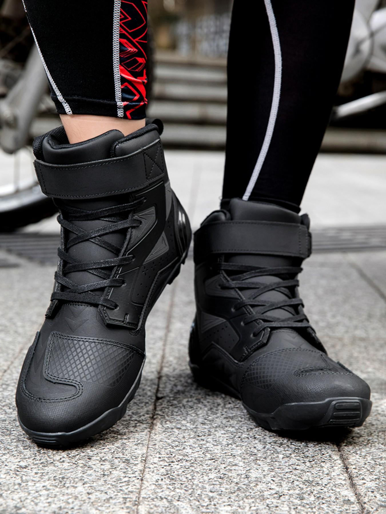 Men's Motorcycle Riding Shoes, Anti-Slip Racing Boots, Waterproof Safety Design, Comfortable and Secure, Ideal for Safe Cycling