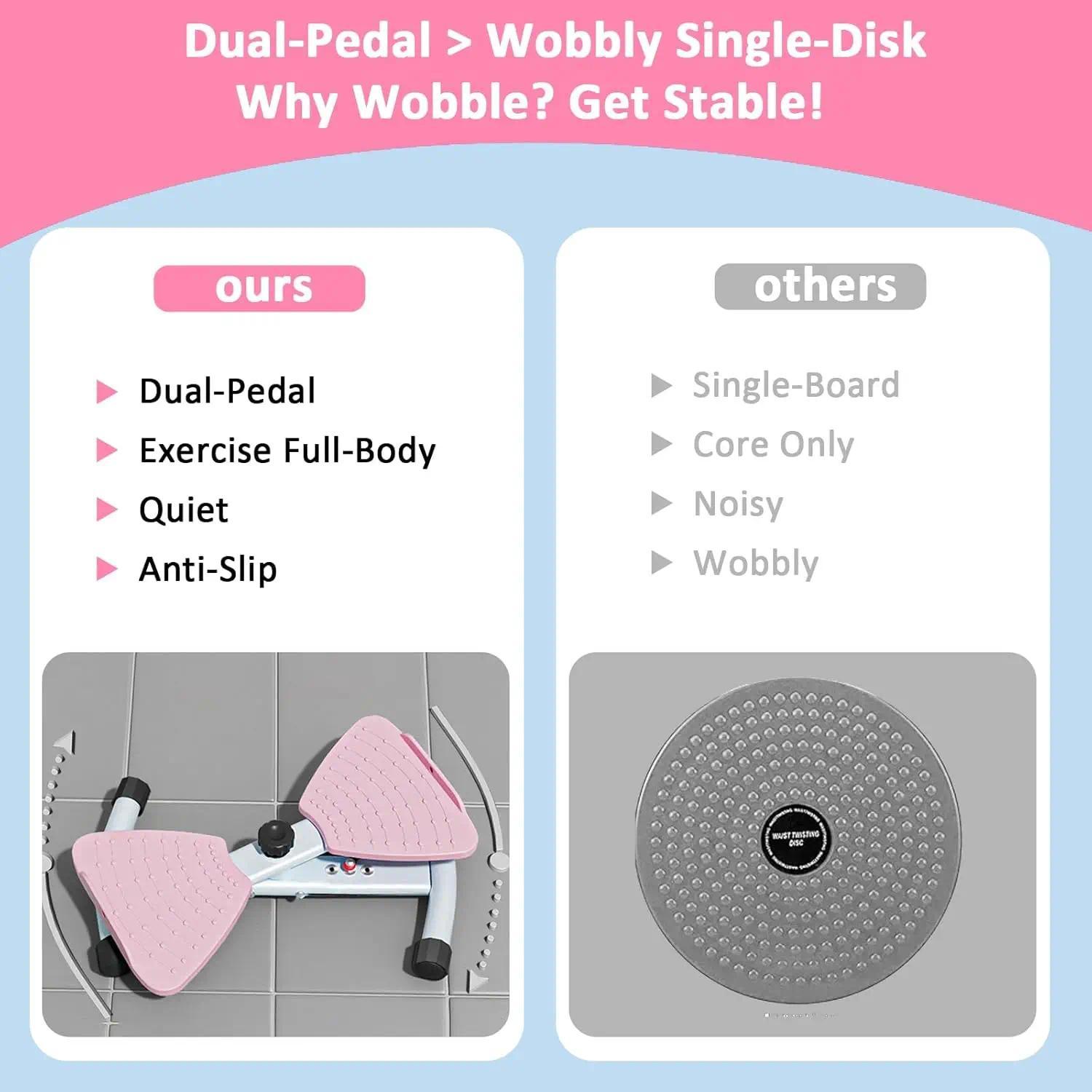 Core Training Waist Twist Board Slimming Twister with 265 Lbs Capacity Adjustable Noiseless Twisting Machine Home Fitness Gear for Women Men 9999 Blue Effective Workout