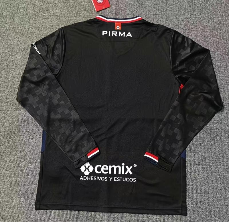 Cruz Azul Black Long Sleeve Jersey 2025 - Unique Cross Pattern & Premium Fabric | Fan Must-Have!