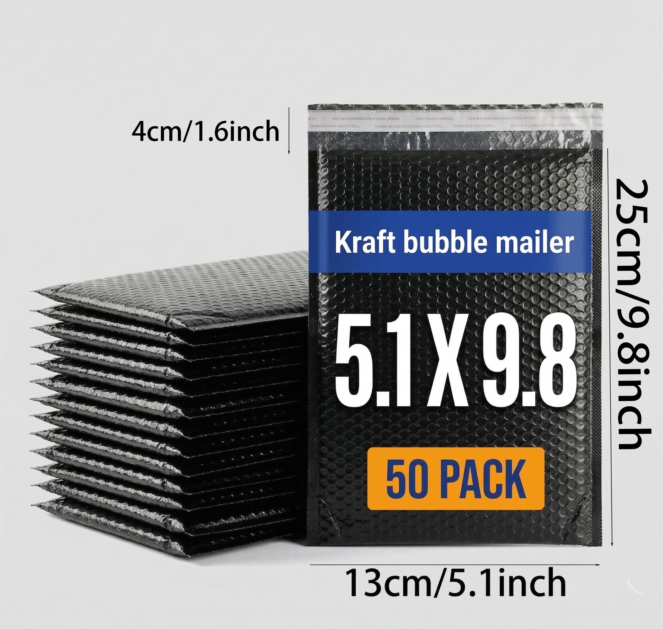 50/100 Pcs 5.1x9.8 Inch Opaque Poly Bubble Mailers, Waterproof Self Sealing Cushioning Padded Shipping Bags, Shockproof Privacy Protection Mailing Packaging Supplies