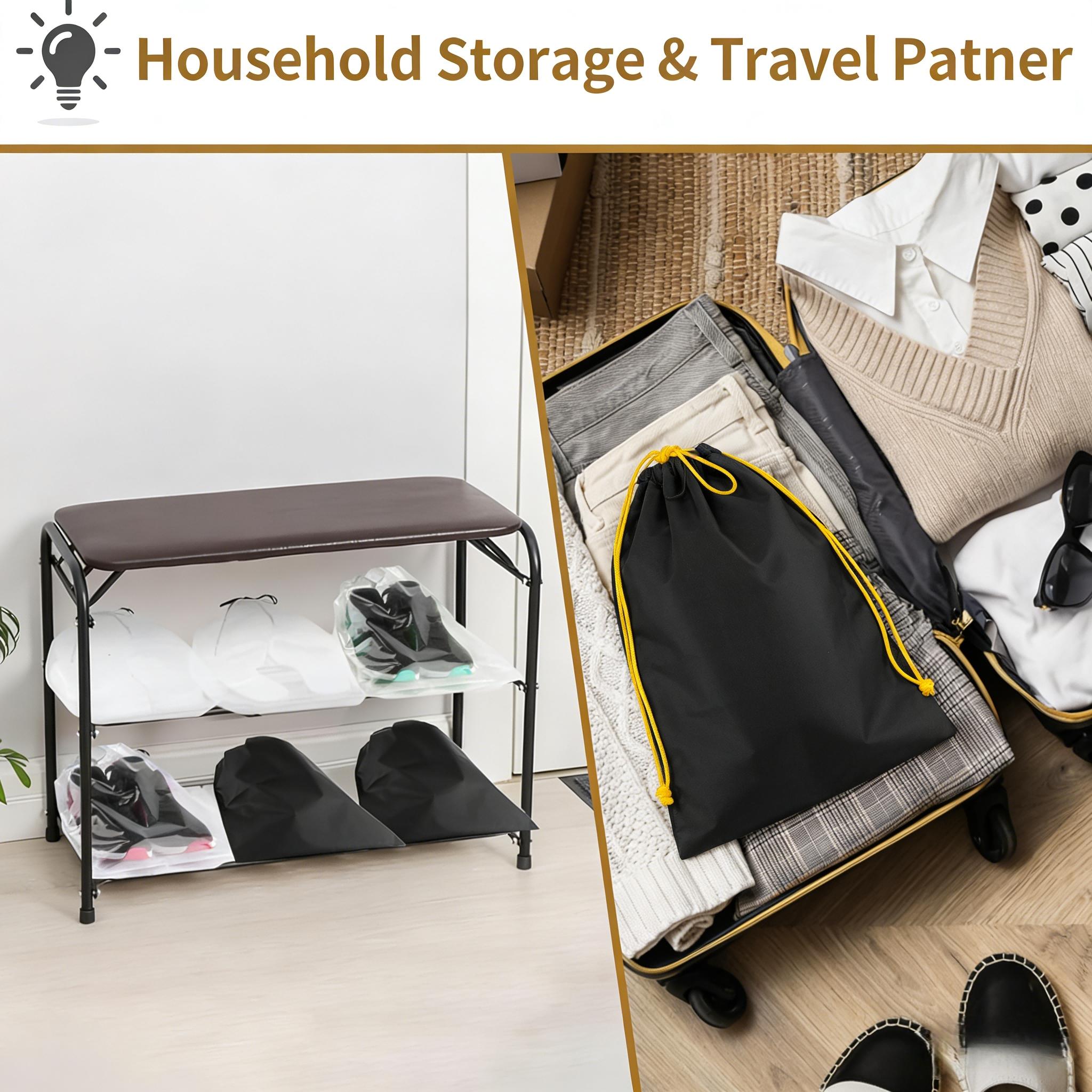 GETYEA-Waterproof Drawstring Bag-Versatile Storage and Packing Solution for Golf Shoes-Travel Essentials Unisex Design-Size 10 x 19 Inches Durable Waterproof Material-Black Sneaker Bag