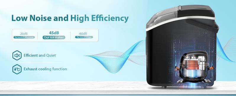 Antarctic Star Nugget Countertop Ice Maker with Soft Chewable Pellet Ice, Pebble Portable Ice Machine, 34lbs Per Day, Self-Cleaning, Sonic Ice, One-Click Operation, for Kitchen,Office Stainless，Steel&Black，Modern Utensils