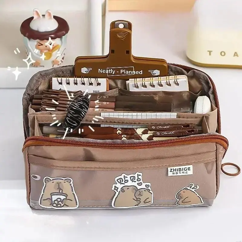 10-tier Card-pibara High-capacity Transparent Pen Bag with Beautiful Appearance, Multi-functional Pencil Case for Children