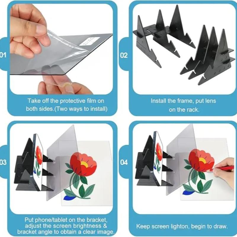 Optical Transparent Drawing Projector Board, Professional Tracing Tool, No Skills Needed, Mobile Sketching, Beginner Art Kit