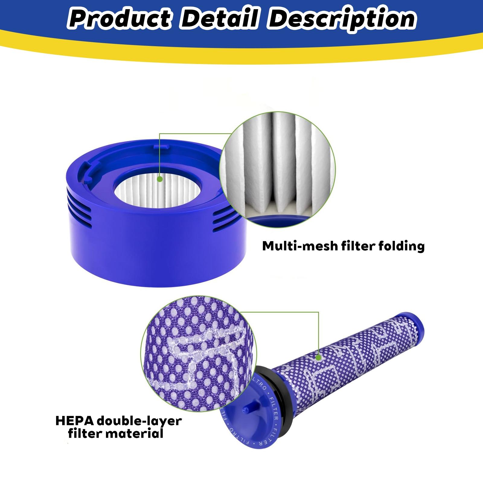 Dyson V7/v8 Vacuum Cleaner Replacement Parts Set, Hepa Filter & Pre/post Filters Compatible with Animal/absolute Models
